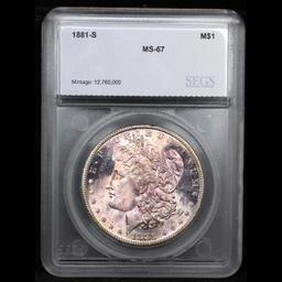 ***Auction Highlight*** 1881-s Morgan Dollar $1 Graded ms67 By SEGS (fc)