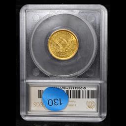 ***Auction Highlight*** 1844-o Gold Liberty Half Eagle $5 Graded ms62 By SEGS (fc)