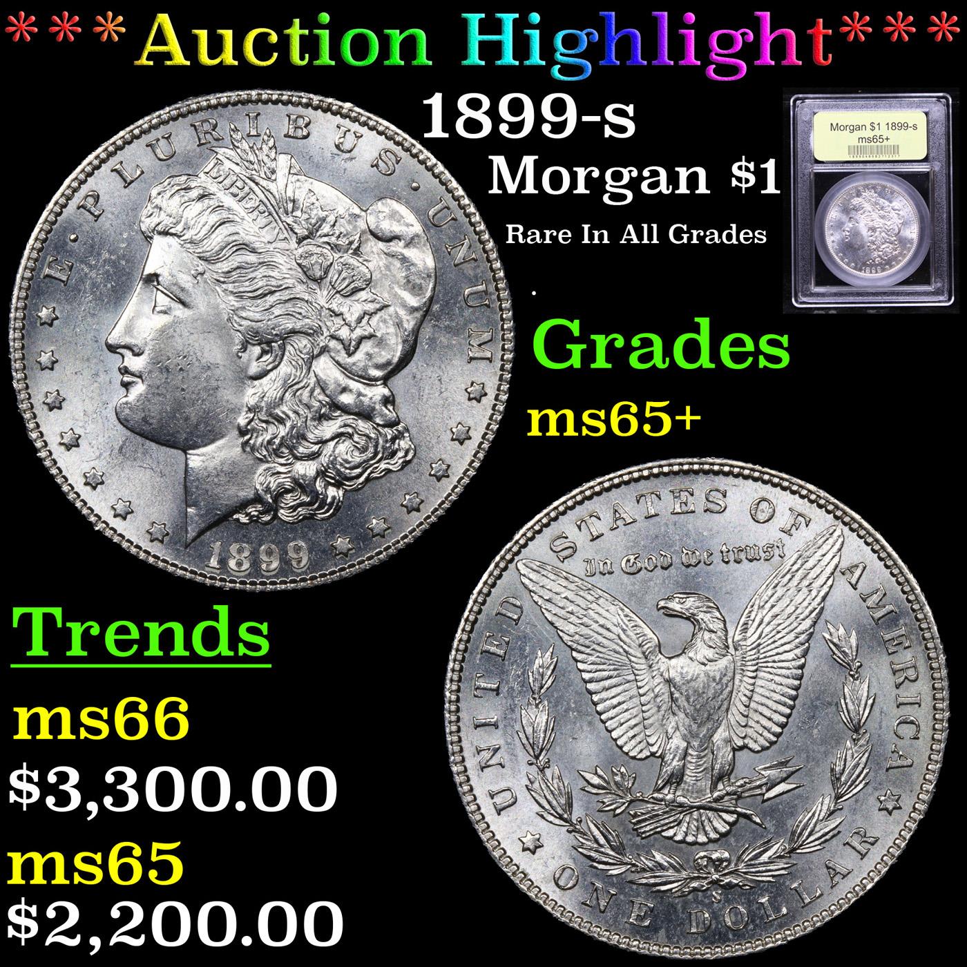 ***Auction Highlight*** 1899-s Morgan Dollar $1 Graded GEM+ Unc By USCG (fc)