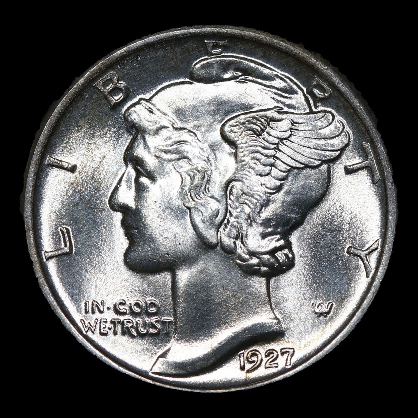 ***Auction Highlight*** 1927-p Near Top POP! Mercury Dime 10c Graded ms67+ FSB By SEGS (fc)