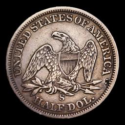 ***Auction Highlight*** 1855-s Arrows Seated Half Dollar 50c Graded vf++ By USCG (fc)