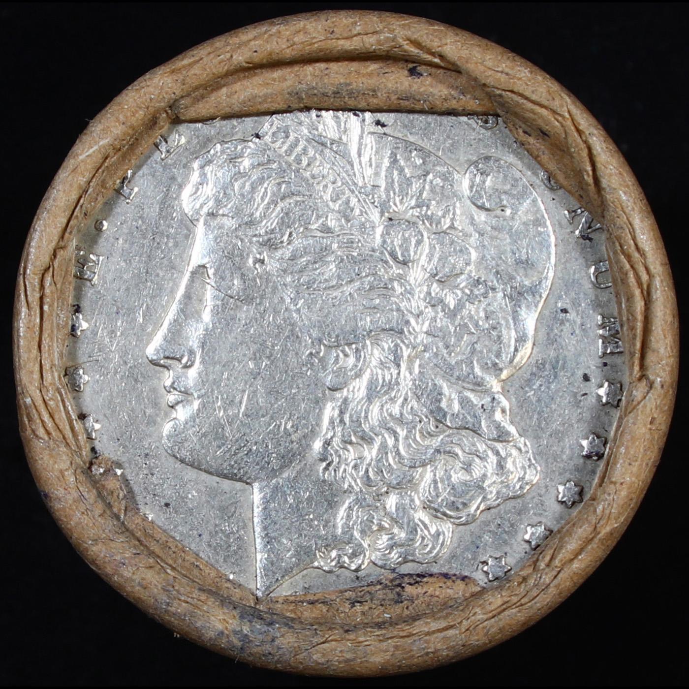 ***Auction Highlight*** Full solid Key date 1890-cc Morgan silver dollar roll, 20 coins.  (fc)