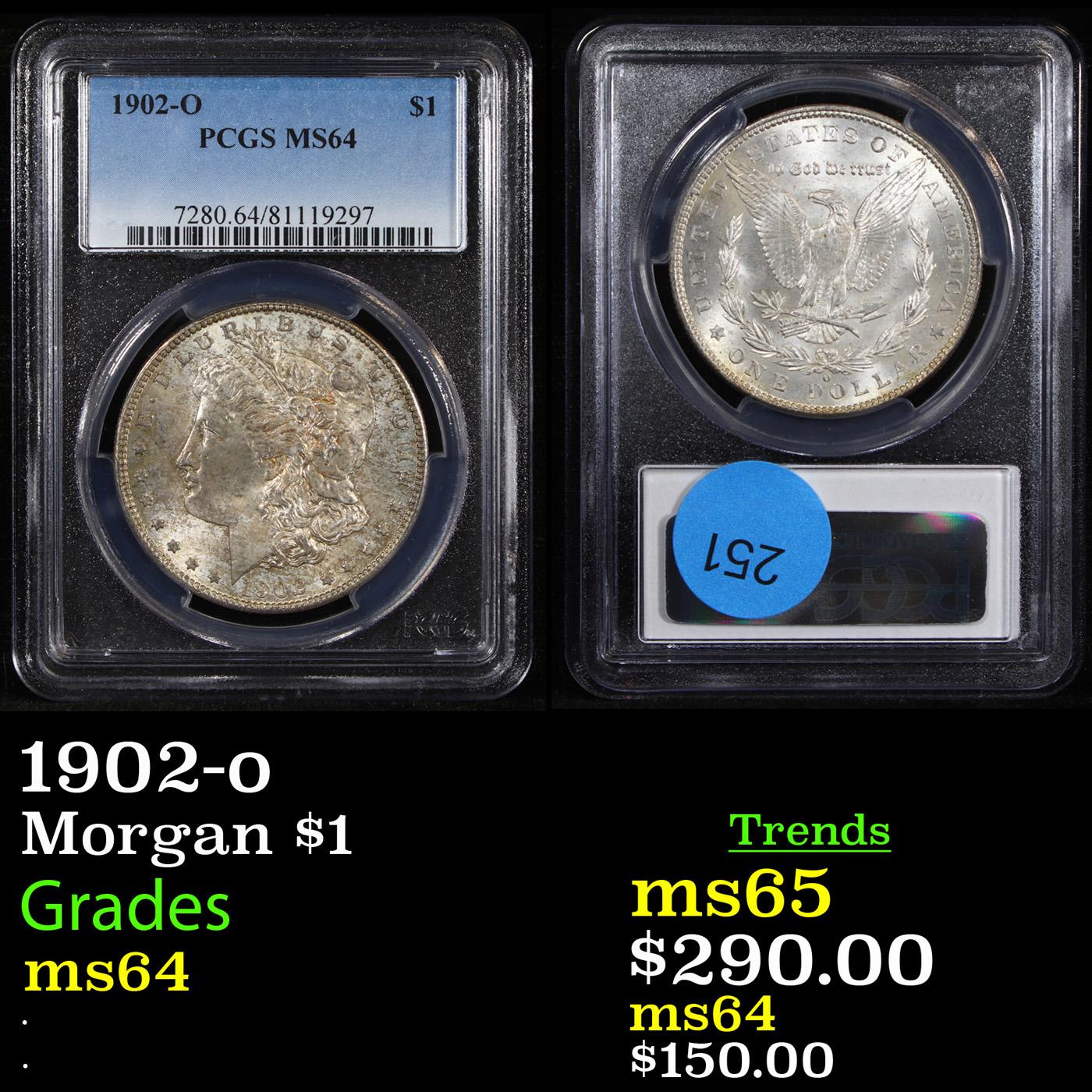 PCGS 1902-o Morgan Dollar $1 Graded ms64 By PCGS