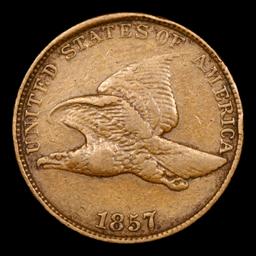 1857 Flying Eagle Cent 1c Grades vf++