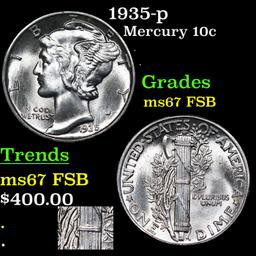 1935-p Mercury Dime 10c Grades GEM++ FSB