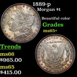 1889-p Morgan Dollar $1 Grades GEM+ Unc