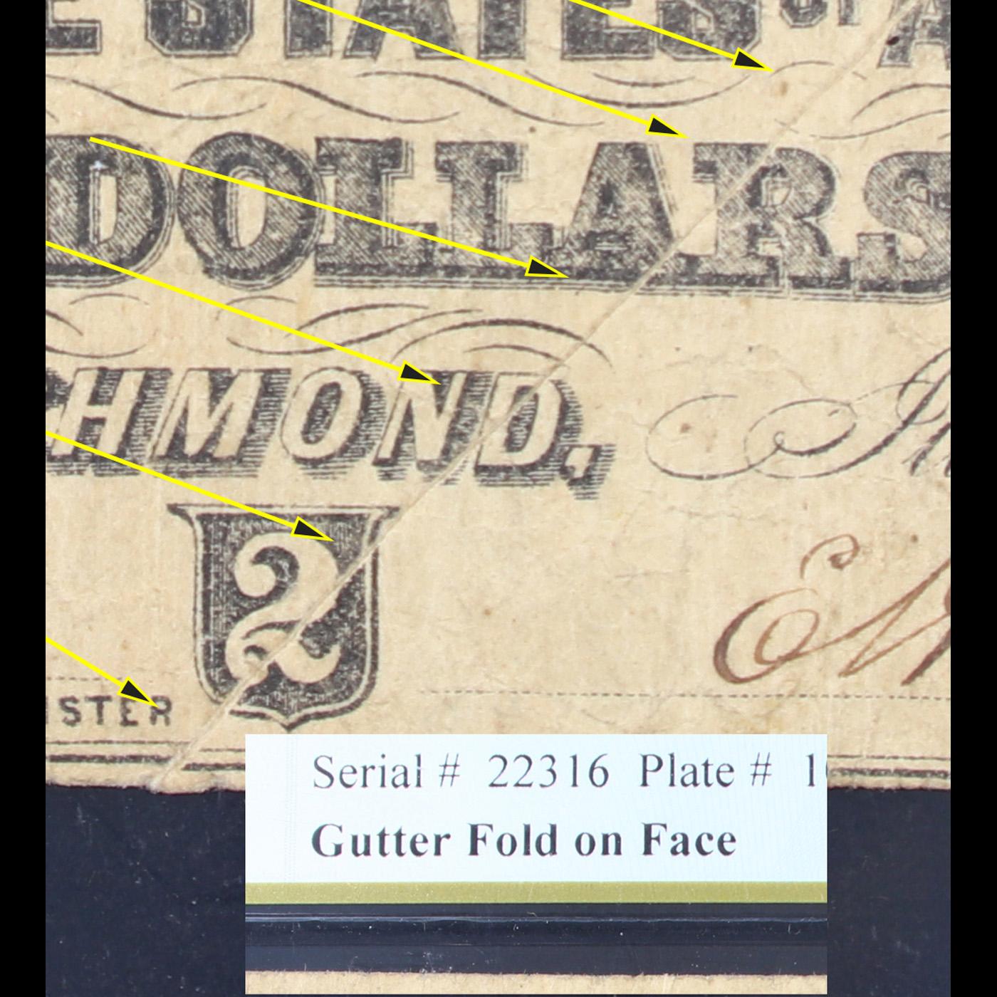 ***Auction Highlight*** PCGS 1862 $2 Ultra Rare Confederate States of Amceria Mint Error T-42 Gutter