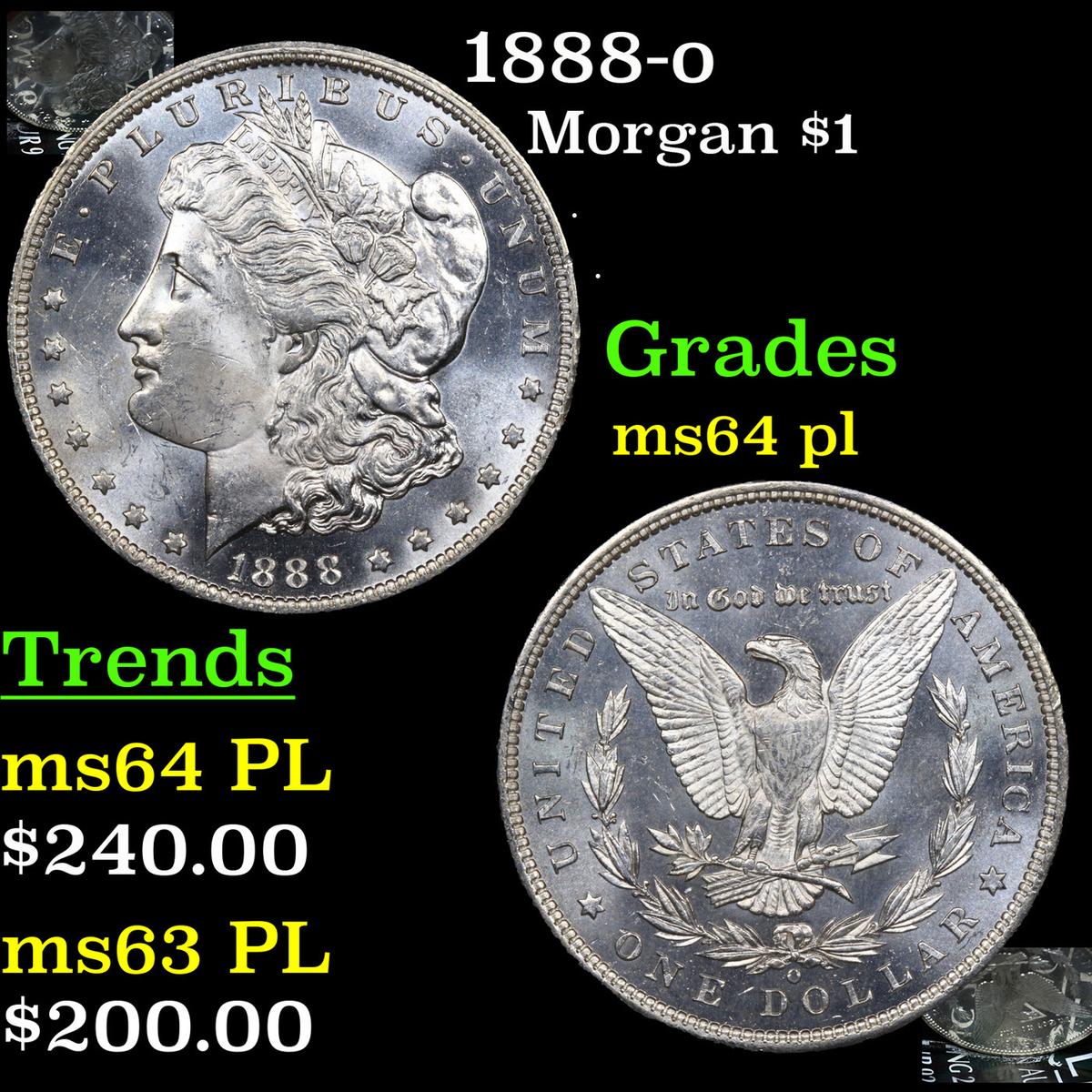 1888-o Morgan Dollar $1 Grades Choice Unc PL