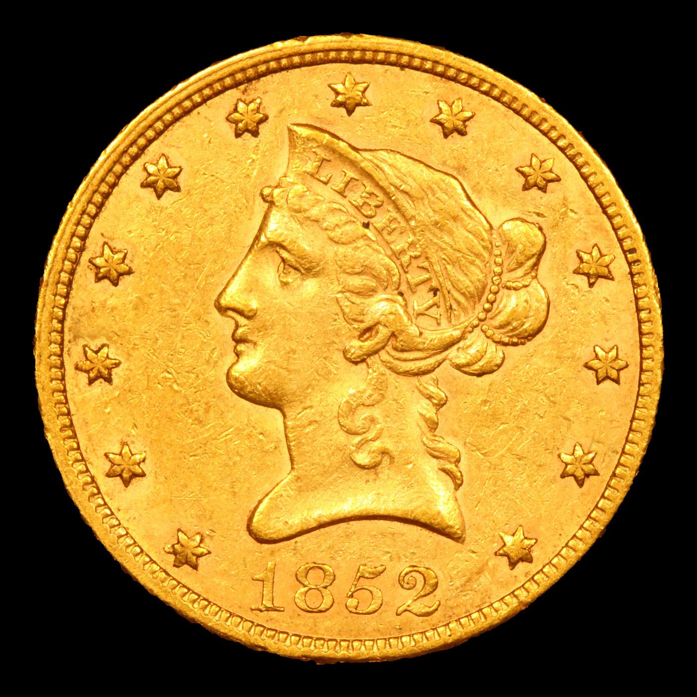 ***Auction Highlight*** 1852-p Gold Liberty Eagle $10 Graded ms62 By SEGS (fc)