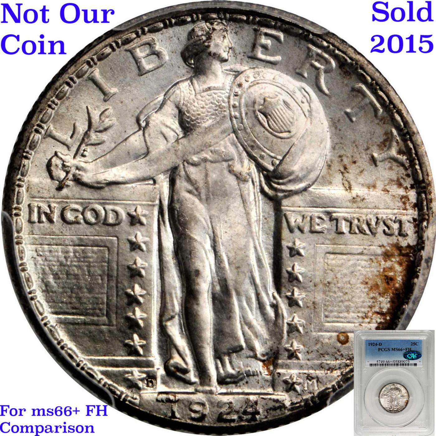 ***Auction Highlight*** 1924-d TOP POP! Standing Liberty Quarter 25c Graded ms67+ FH By SEGS (fc)