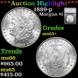 ***Auction Highlight*** 1889-p Morgan Dollar $1 Graded ms65+ By SEGS (fc)