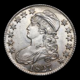 ***Auction Highlight*** 1827 O-120 R3 Capped Bust Half Dollar 50c Graded ms62+ By SEGS