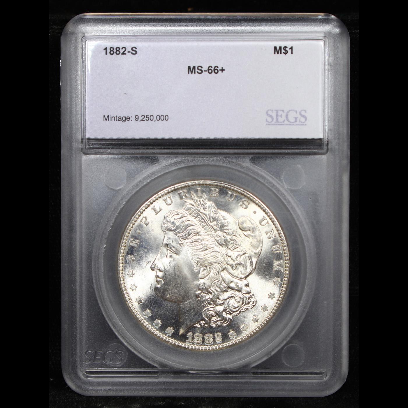 ***Auction Highlight*** 1882-s Morgan Dollar $1 Graded ms66+ By SEGS (fc)