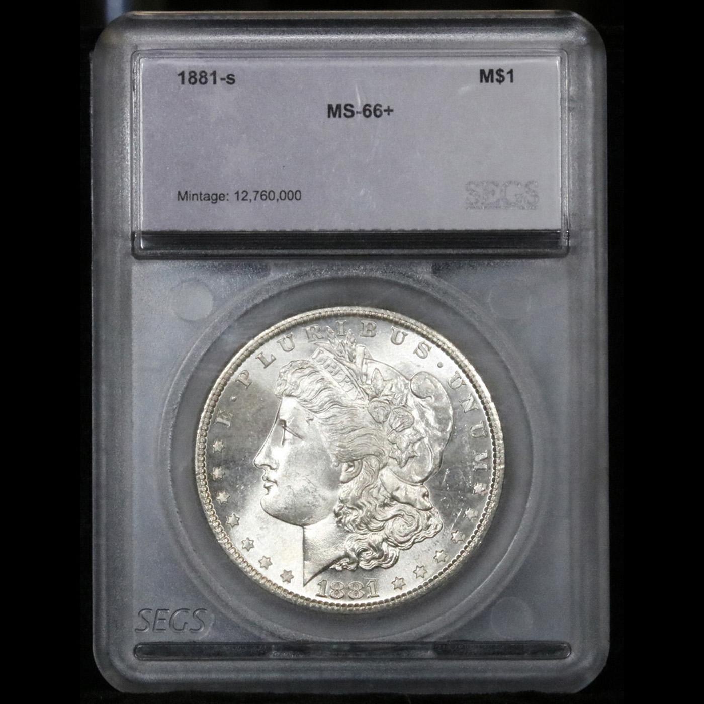 ***Auction Highlight*** 1881-s Morgan Dollar $1 Graded ms66+ By SEGS (fc)