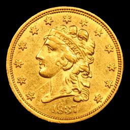 ***Auction Highlight*** 1837-p Gold Liberty Quarter Eagle $2 1/2 Graded ms62 By SEGS (fc)