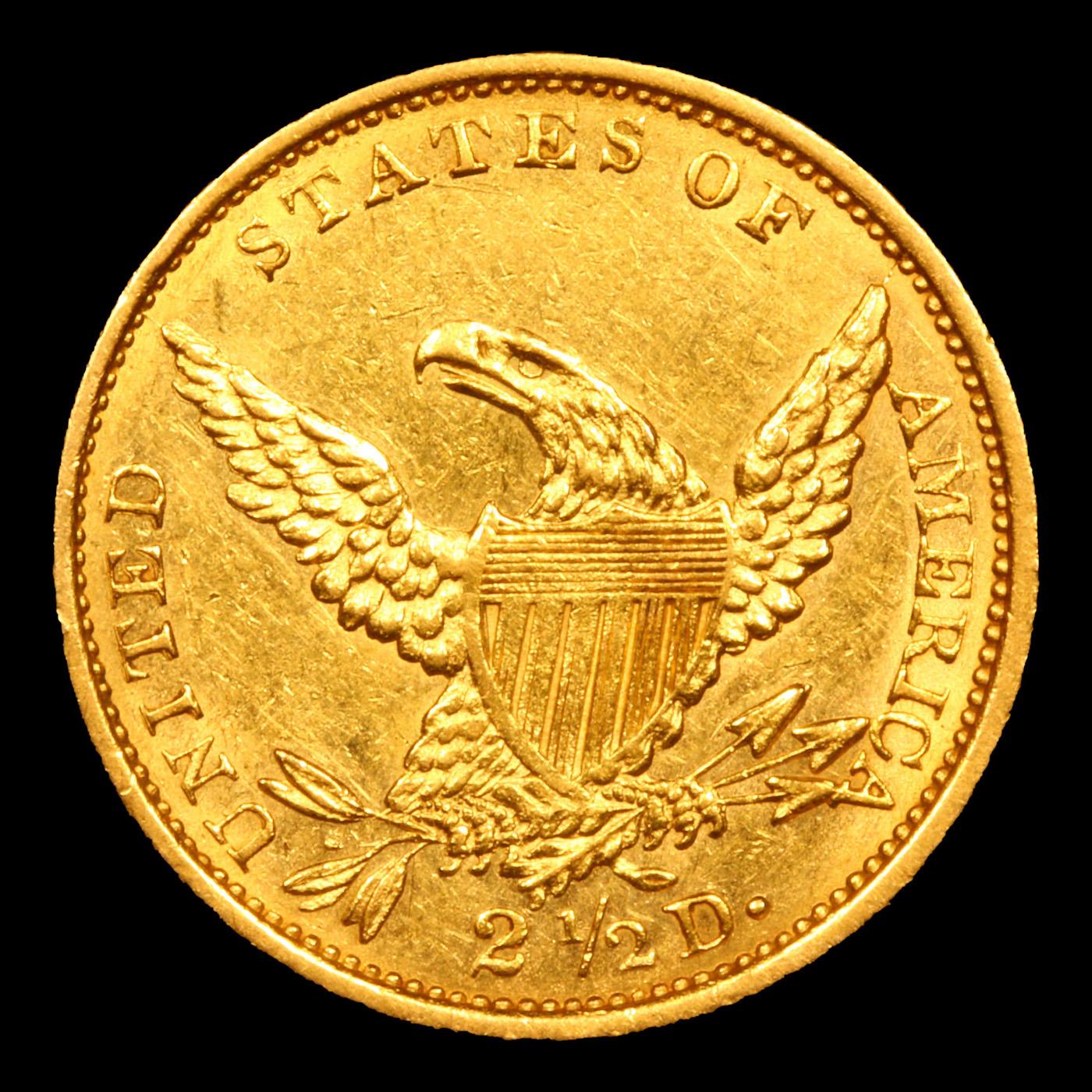 ***Auction Highlight*** 1837-p Gold Liberty Quarter Eagle $2 1/2 Graded ms62 By SEGS (fc)