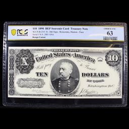 PCGS 1890 $10 Bureau of Engraving & Printing Treasury Note Graded cu64 PPQ By PCGS