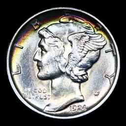 ***Auction Highlight*** 1924-d Mercury Dime 10c Graded ms65+ FSB By SEGS (fc)