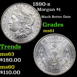 1890-s Morgan Dollar $1 Grades BU+