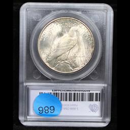***Auction Highlight*** 1925-s Near Top POP! Peace Dollar $1 Graded ms65+ By SEGS (fc)