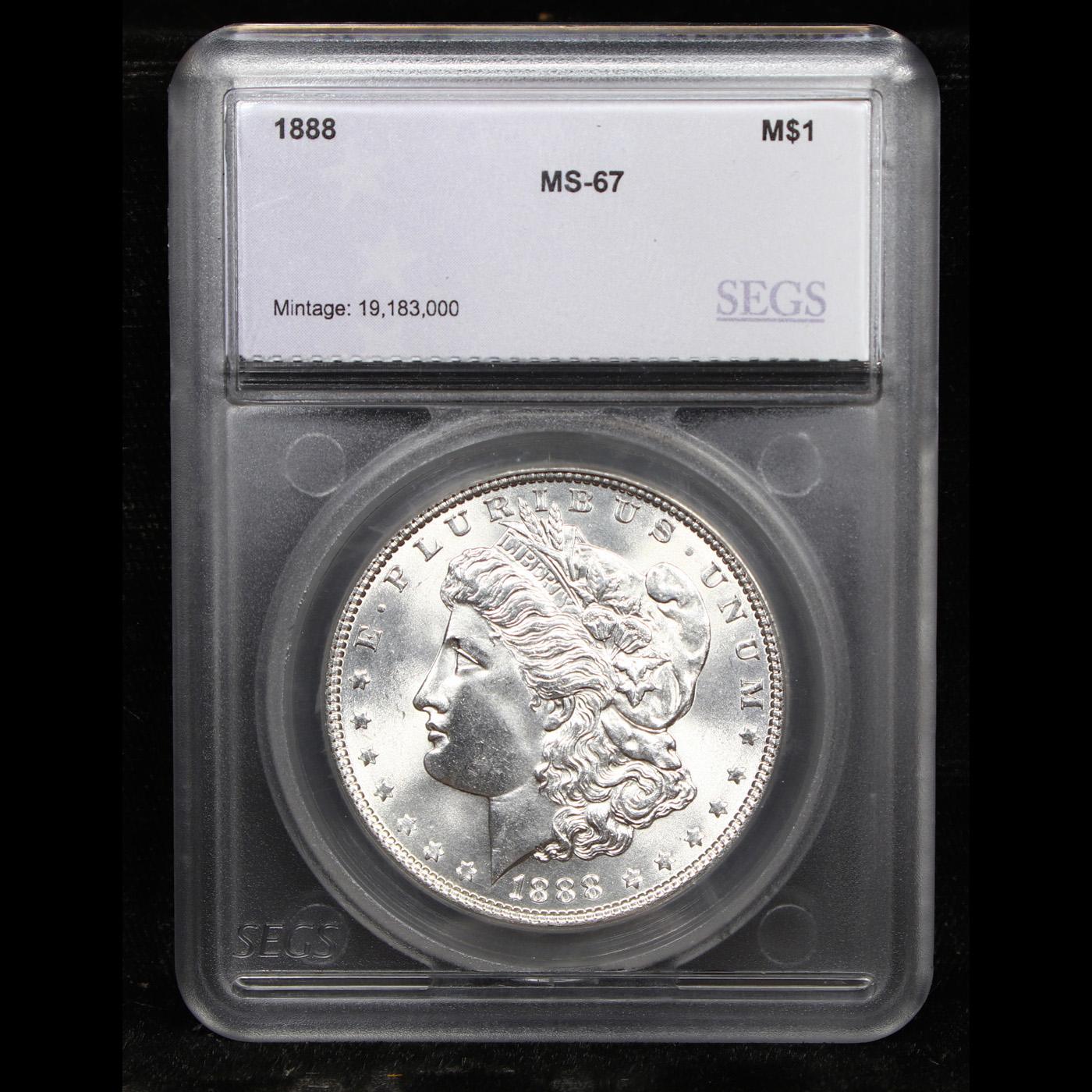 ***Auction Highlight*** 1888-p Morgan Dollar $1 Graded ms67 By SEGS (fc)