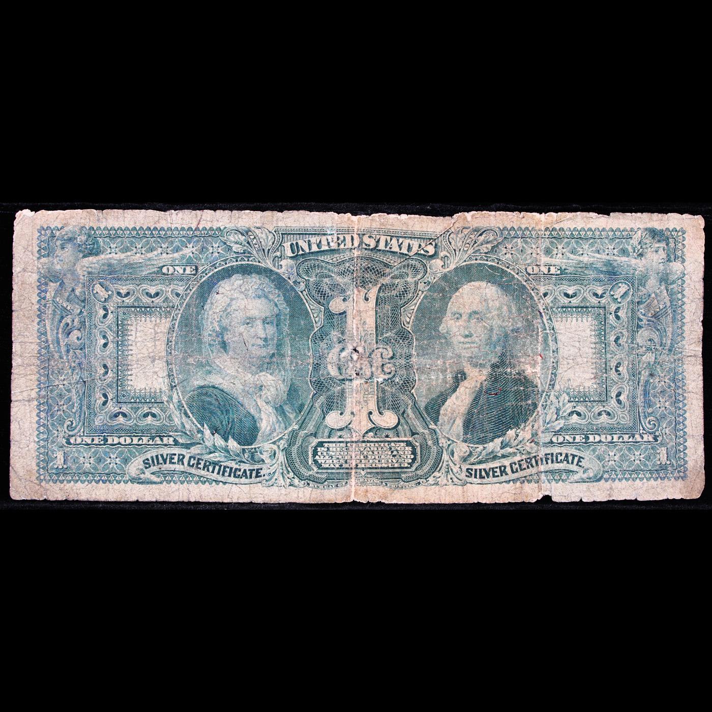 1896 $1 Silver Certificate Martha & George Washington "Educational Series" FR-224 Tilman-Morgan Grad