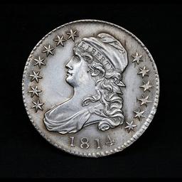 ***Auction Highlight*** 1814 O-105 Capped Bust Half Dollar 50c Graded GEM+ Unc By USCG (fc)