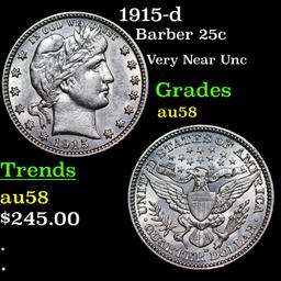 1915-d Barber Quarter 25c Grades Choice AU/BU Slider