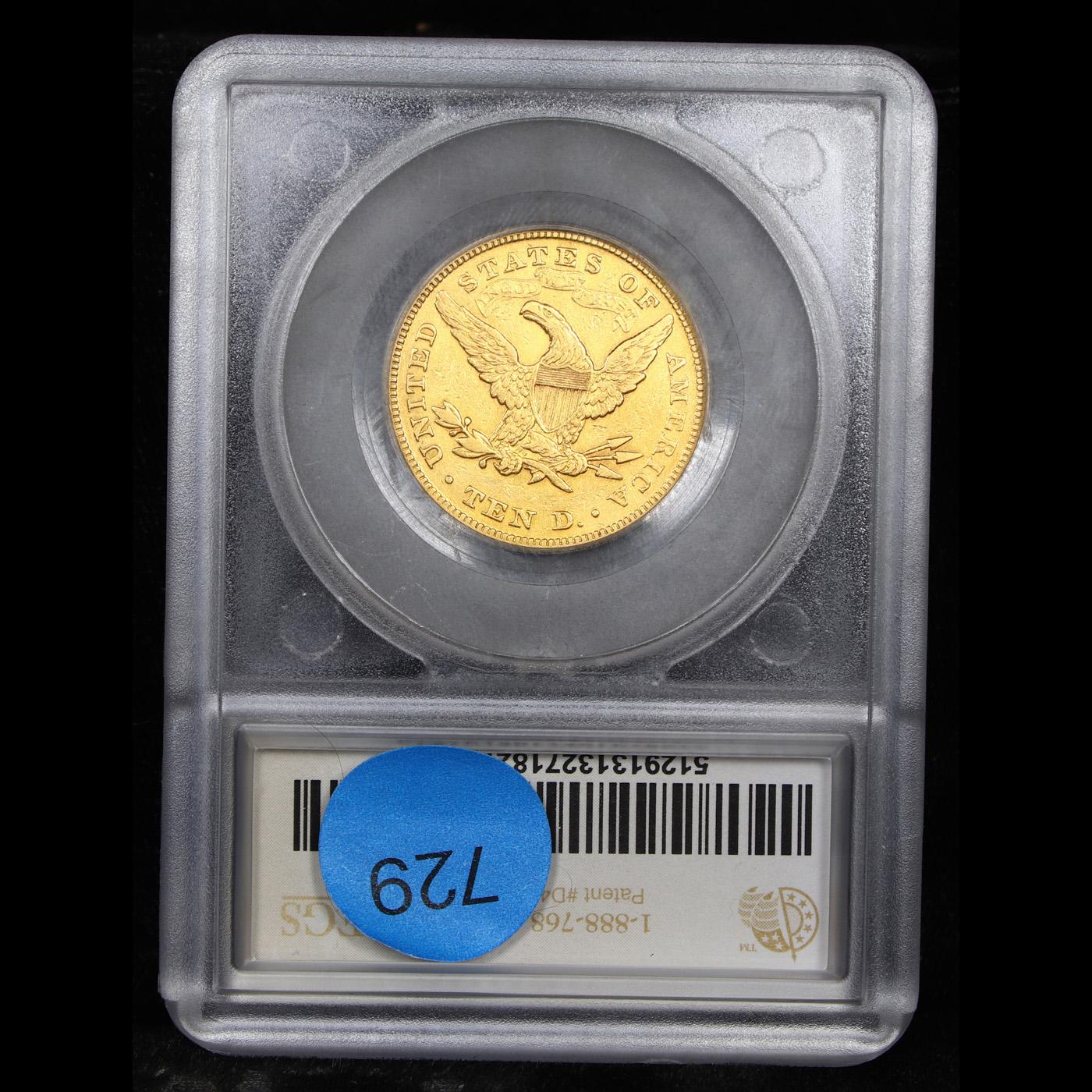 ***Auction Highlight*** 1872-p Gold Liberty Eagle $10 Graded au55 details By SEGS (fc)