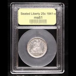 ***Auction Highlight*** 1841-o Seated Liberty Quarter 25c Graded BU+ By USCG (fc)