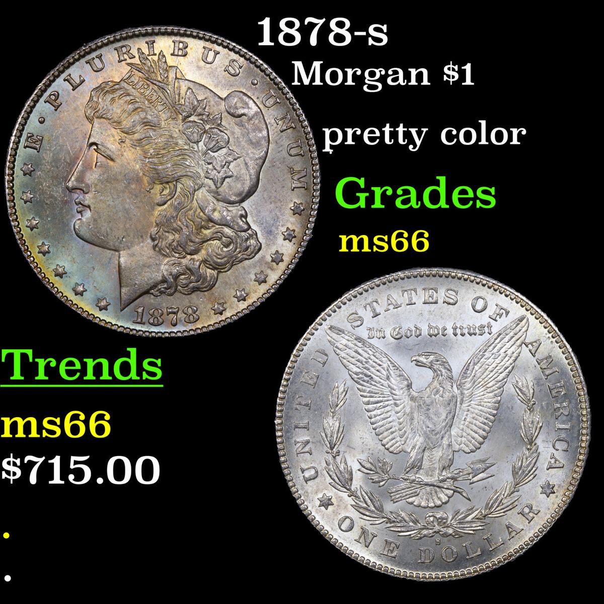 1878-s Morgan Dollar $1 Grades GEM+ Unc
