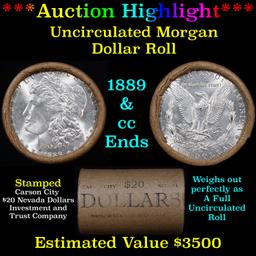 ***Auction Highlight*** 1889 & CC Uncirculated Morgan Dollar Shotgun Roll (fc)