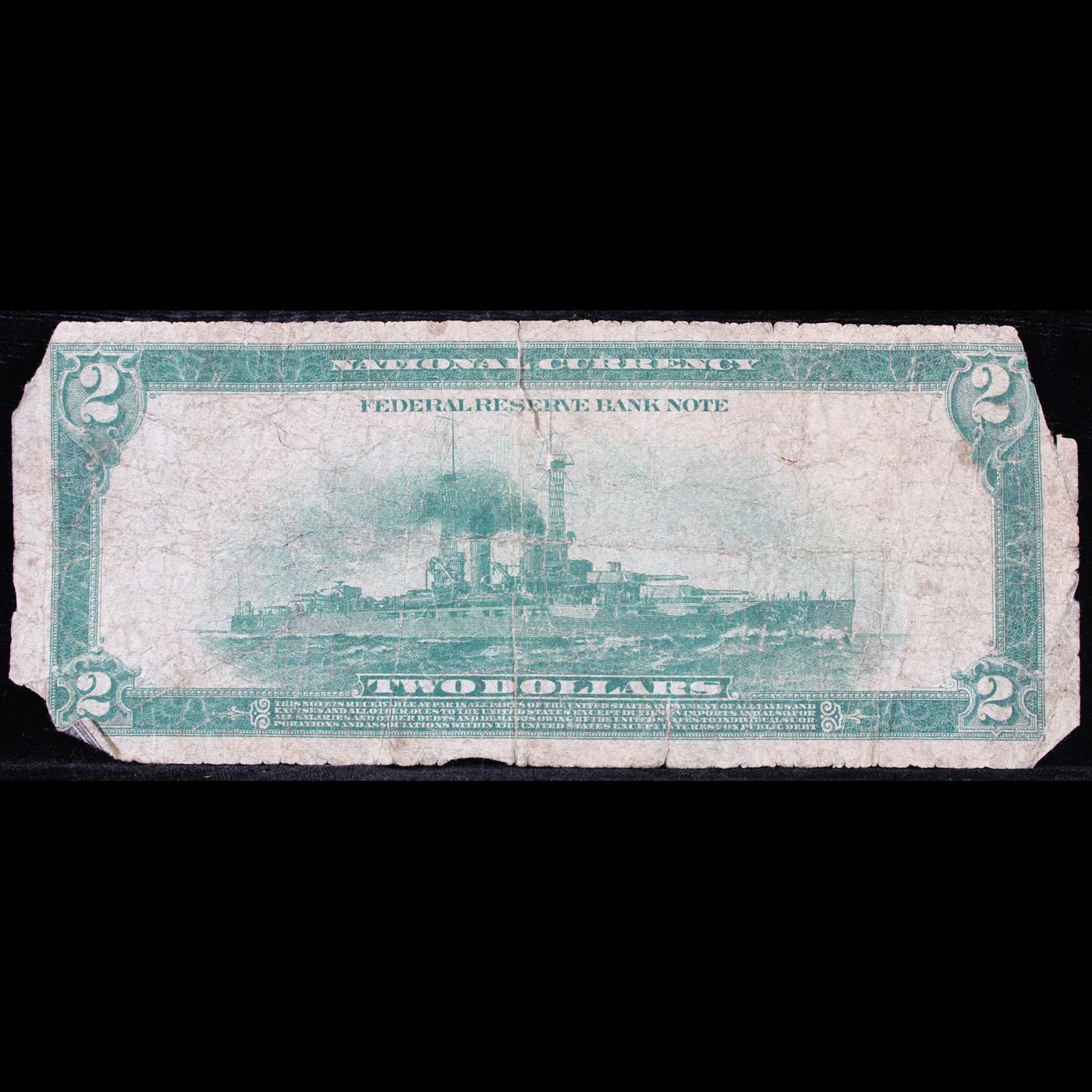 1918 $2 "Battleship Note" National Currency Federal Reserve Bank of New York, NY FR-751  Grades g de
