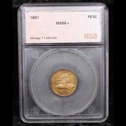 ***Auction Highlight*** 1857 TOP POP! Flying Eagle Cent 1c Graded ms66+ By SEGS (fc)