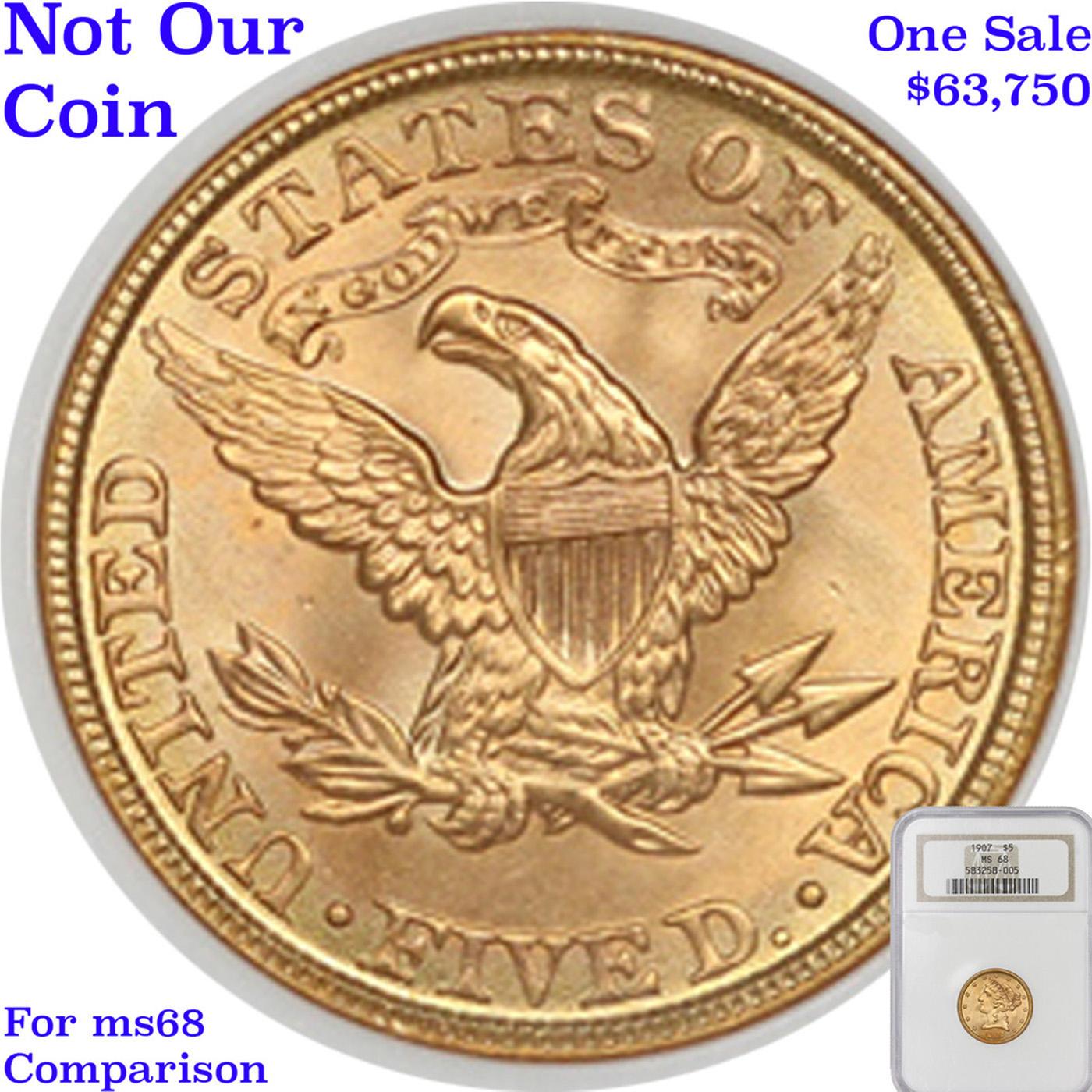 ***Auction Highlight*** 1907 TOP POP Gold Liberty Half Eagle $5 Graded ms68 By SEGS (fc)