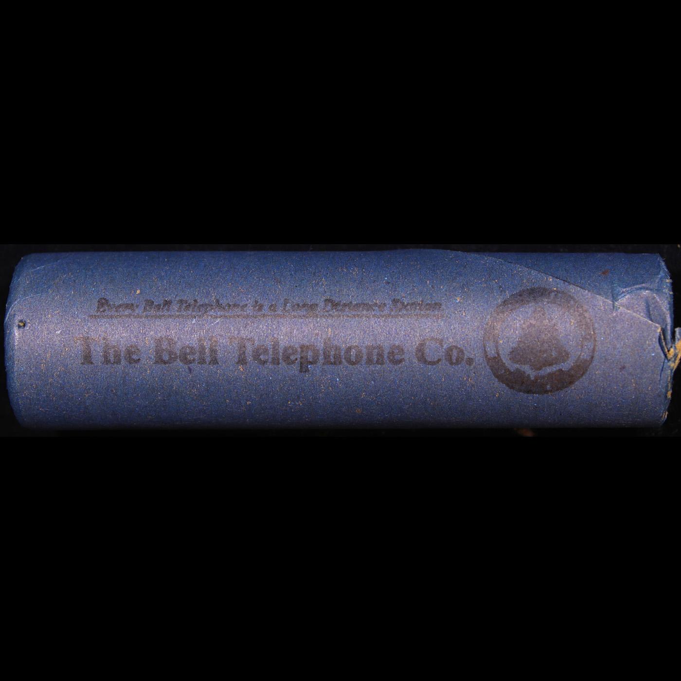 Buffalo Nickel Shotgun Roll in old Bell Telephone Bank Wrapper 1935 & d Mint Ends