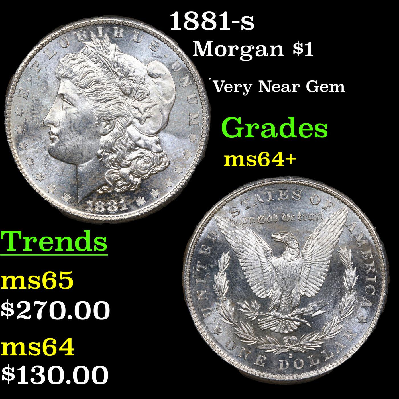 1881-s Morgan Dollar $1 Grades Choice+ Unc