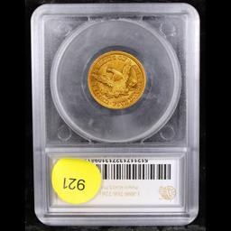 1847-p Gold Liberty Half Eagle $5 Graded ms64+ BY SEGS