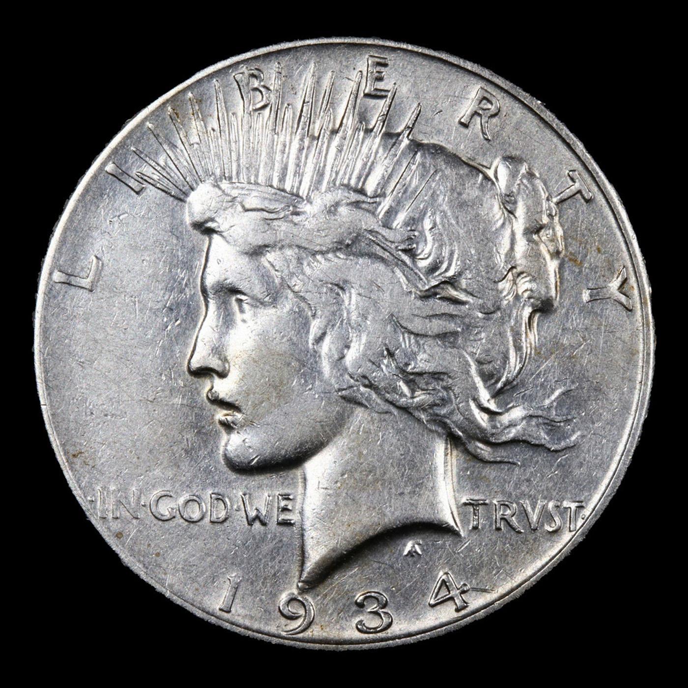 1934-s Peace Dollar $1 Grades xf+