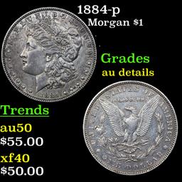 1884-p Morgan Dollar $1 Grades AU Details