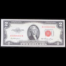 1953 $2 Red Seal Legal Tender Note, FR1509 Grades Select CU