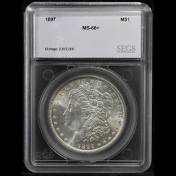 ***Auction Highlight*** 1897-p Morgan Dollar $1 Graded ms66+ by SEGS (fc)