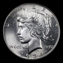 ***Auction Highlight*** 1934-p Peace Dollar vam 1F R5 $1 Graded ms65+ By SEGS (fc)