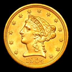 ***Auction Highlight*** 1904-p Gold Liberty Quarter Eagle $2 1/2 Graded ms65+ By SEGS (fc)