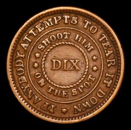 1863 Shoot Him on the Spot Dix Civil War Token F-207-409 R1 1c Grades xf