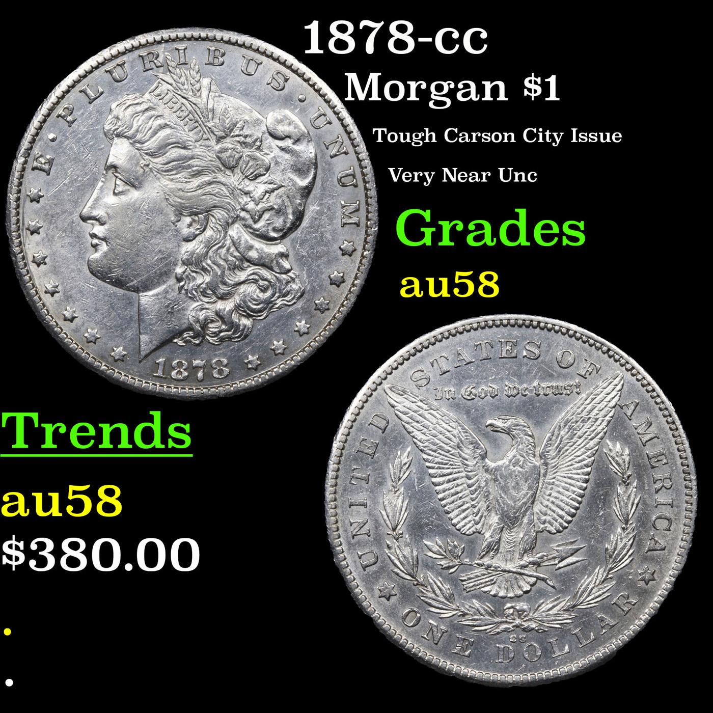 1878-cc Morgan Dollar $1 Grades Choice AU/BU Slider