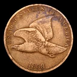 1858 sl Flying Eagle Cent 1c Grades vf++