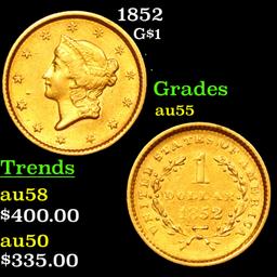 1852 Gold Dollar $1 Grades Choice AU