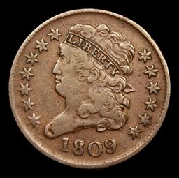 1809 Classic Head half cent 1/2c Grades xf