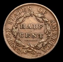 1809 Classic Head half cent 1/2c Grades xf